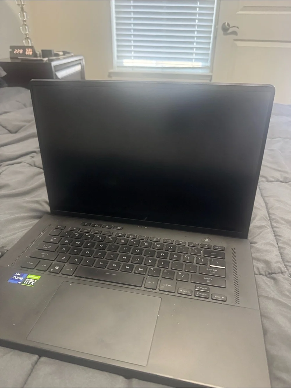 Sleek Black Laptop with RTX Graphics